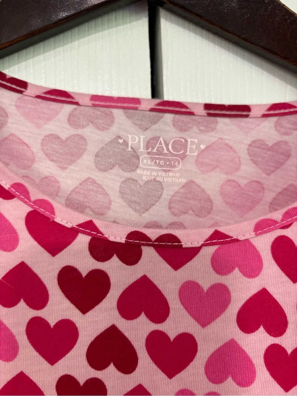Children’s Place Girls' Pink Heart-Print Long Sleeve Skater Dress Size XL 14 - Picture 3 of 5